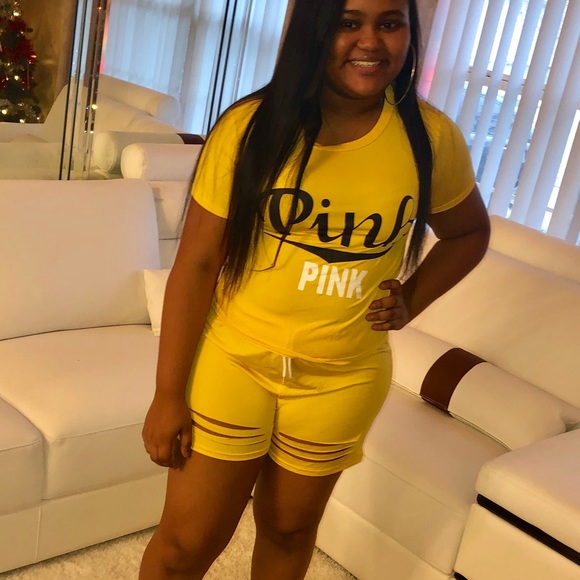 Pink Ripped Shorts Set - Picture 3 of 4